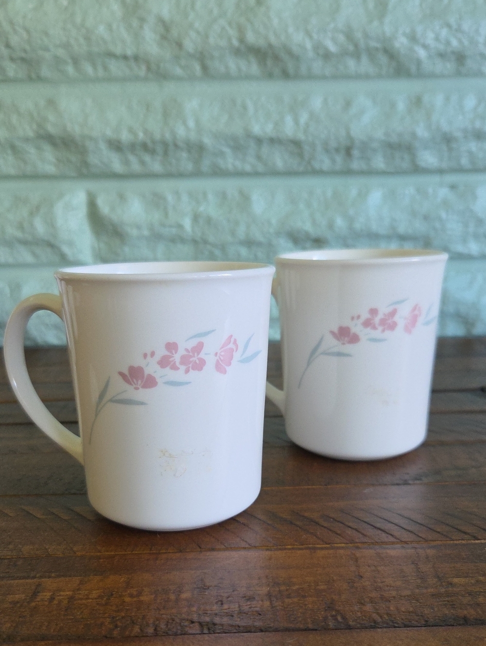 Corningware Corelle Pink Floral Mugs 2